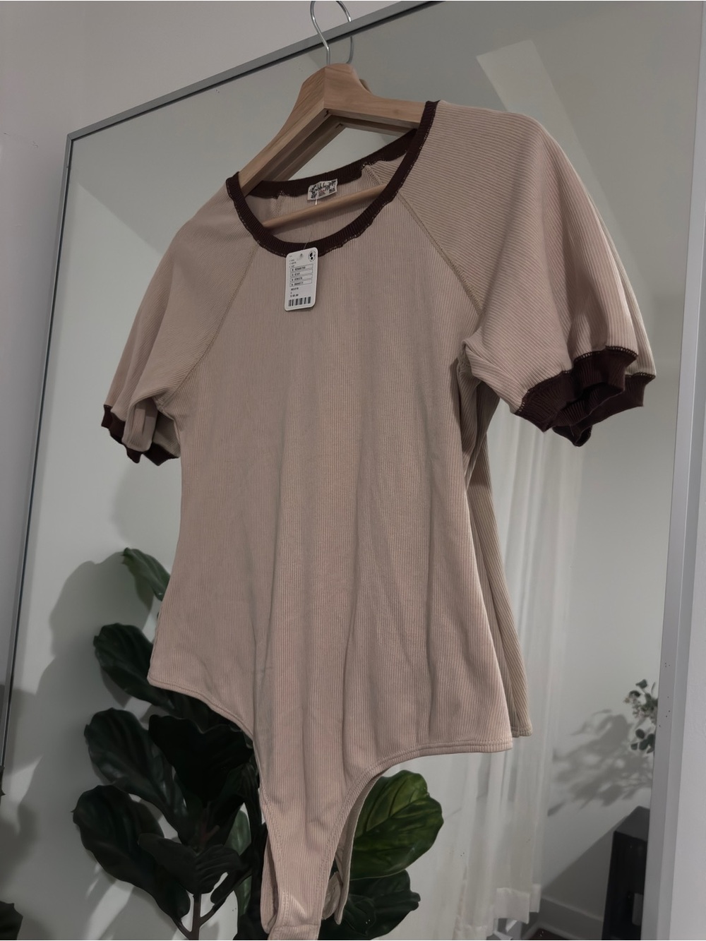 Free People Lazy Daisy Ribbed Scoop-Neck Bodysuit